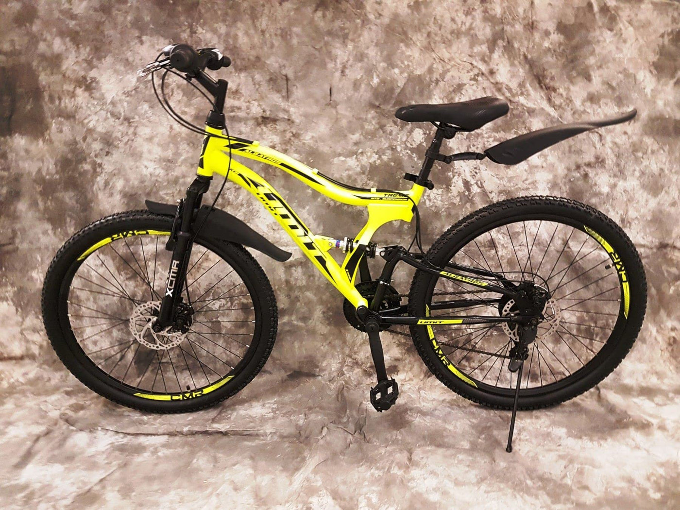Generisch 24 Zoll MTB Albatros Vollgefedert, 21-Gang Kettenschaltung, Scheibenbremsen NEU 2459-GELB-SCHWARZ Bitte BEACHTEN AB 138 cm KÖPERGRÖSSE GEEIGNET !!!!!!!