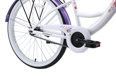 BIKESTAR Jugendfahrrad Kinderfahrrad für Mädchen ab 9 Jahre | 24 Zoll Kinderrad Classic | Fahrrad für Kinder Lila & Weiß | Risikofrei Testen