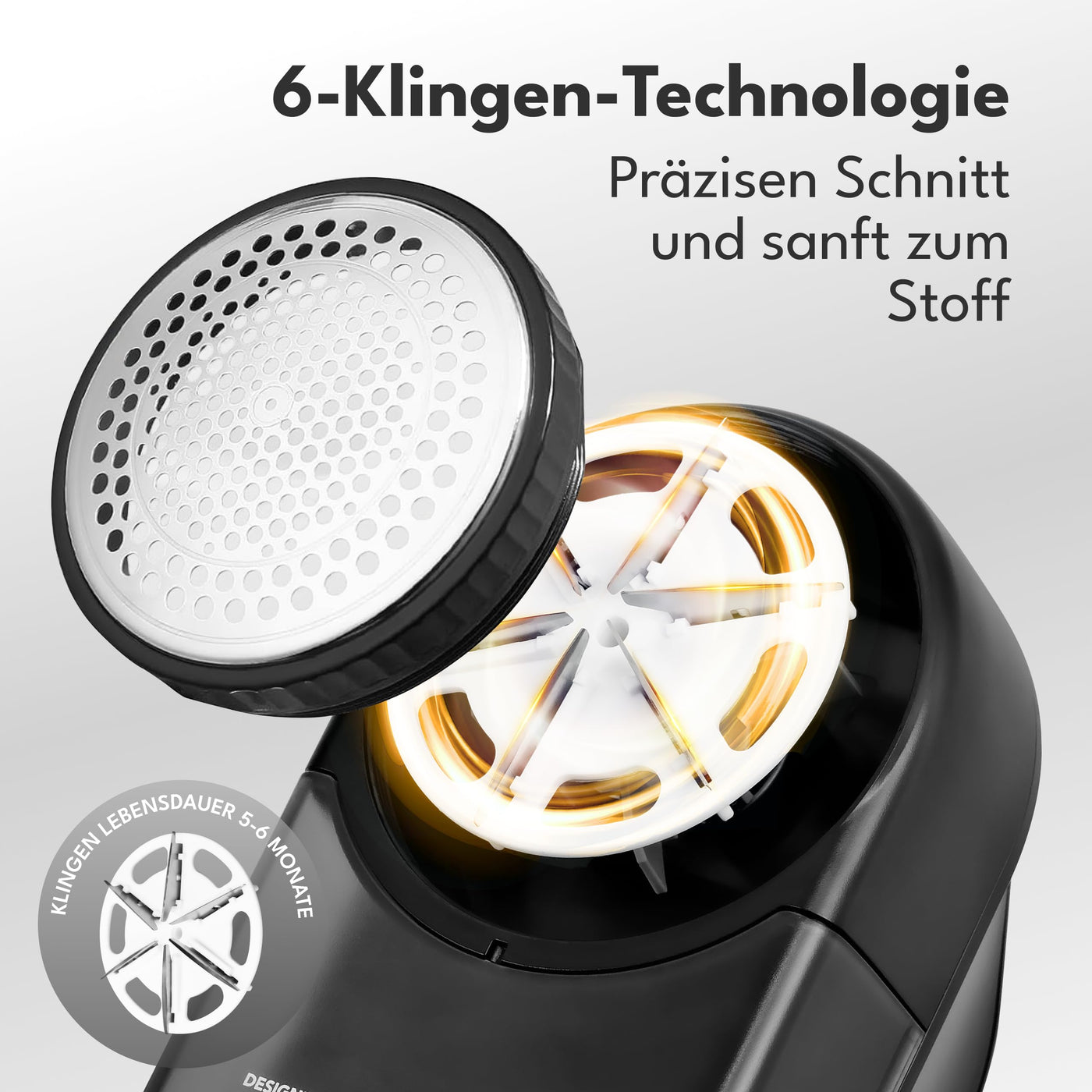 LEBENLANG Fusselrasierer Elektrisch 2000mAh - Inkl. LED Anzeige & Reinigungspinsel I Bis zu 2h Laufzeit I Flusenrasierer für Kleidung Fusselentferner Kleidung Lint Remover Fuselrasier Flusenentferner