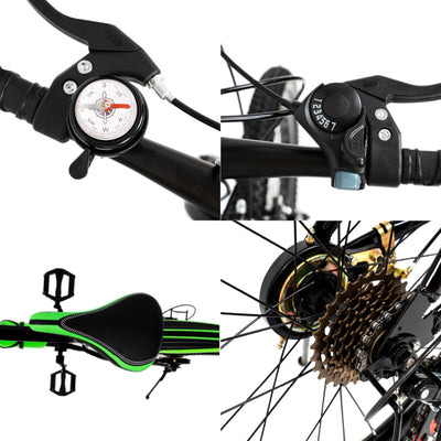 20 Zoll Mountainbike aus Kohlenstoffstahl mit Bremssystem, Premium Mountainbike Fahrrad mit Wasserbecher-Halter und Schutzbleche, MTB Fahrrad für Herren und Damen (Maximale Tragfähigkeit: 85 kg)