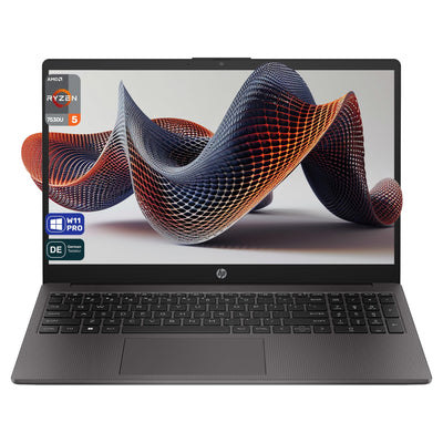 HP 255 G10 Business Laptop, AMD Ryzen 5 7530U, 32 GB DDR4 RAM, 2 TB PCIe SSD, 15.6" IPS FHD Display, AMD Radeon Graphics, QWERTZ Tastatur, Windows 11 Pro, Anthrazit