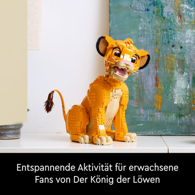 LEGO ǀ Disney Simba, der junge König der Löwen, Bauspielzeug zum Sammeln mit kreativer Tierfigur, entspannende Aktivität für Erwachsene, Geschenkidee für Filmfans 43247