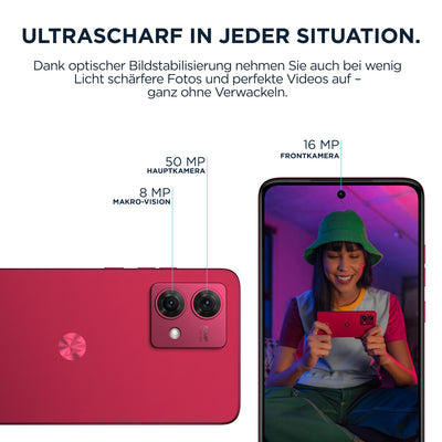 Motorola Moto g84 5G (6,5"-FHD+-Display, 50-MP-Dual-Kamera, 8/256 GB, 5000 mAh, Anroid 13) Marshmallow Blue inkl. Schutzcover + KFZ-Adapter [Exklusiv bei Amazon]
