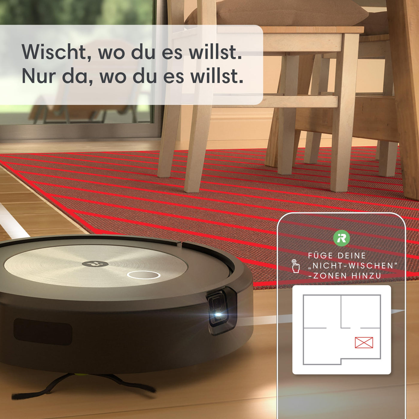 iRobot Roomba Combo j5+ (j5576) Saug- und Wischroboter, autom. Absaugstation, Kartierung, PrecisionVision Navigation, 4-Stufen-Reinigung, Objekterkennung und -vermeidung, Sprachassistentenkompatibel