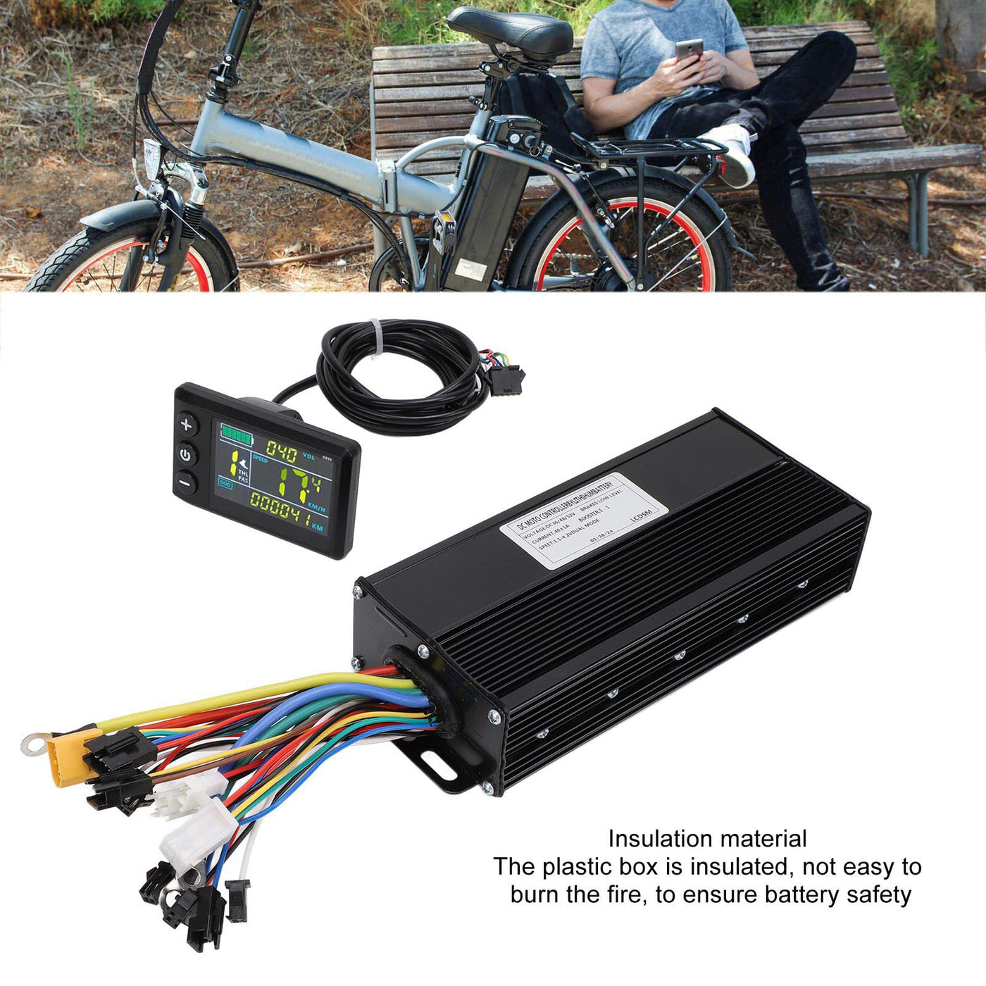 BuyWeek Elektrofahrrad Brushless Motor Controller Kit, 36V 48V 52V 1500W 2000W 40A 3 Modus Sinuswelle Controller mit S866 Farb LCD Display für E-Bike Elektroroller