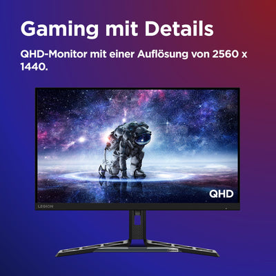 Lenovo Legion R27qe | 27" QHD Gaming Monitor | 2560x1440 | 180Hz | 450 nits | 0,5ms Reaktionszeit | HDMI | DisplayPort | AMD FreeSync | schwarz