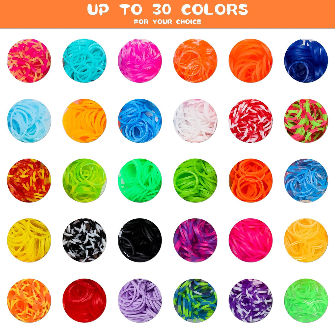 2500+ Loom Bänder Set, 40 Rastern Bunte Gummibänder Kit für Armbänder, DIY Elastisches Loombänder Kinder Armband Basteln mit Perlen Haken Charms Aufbewahrungsbox für Anfänger Junge Mädchen Geschenk