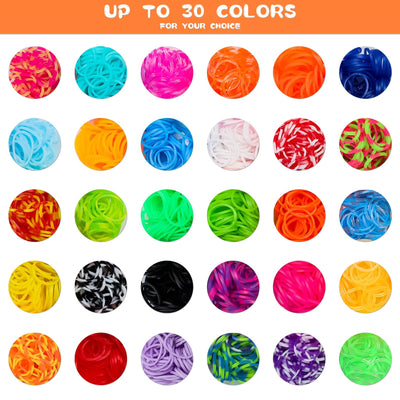 2500+ Loom Bänder Set, 40 Rastern Bunte Gummibänder Kit für Armbänder, DIY Elastisches Loombänder Kinder Armband Basteln mit Perlen Haken Charms Aufbewahrungsbox für Anfänger Junge Mädchen Geschenk