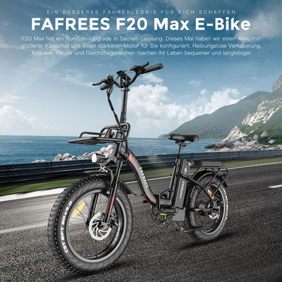 Fafrees E Bike für Männer Frauen, 20 Zoll Elektrofahrrad Faltrad mit 48 V 22.5 Ah herausnehmbarem Akku, 4.0 Fat Tyre Mountain E-Bike mit 7S Gängen, F20 Max (buntes Blau)