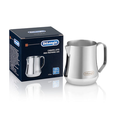 De'Longhi Dinamica ECAM 350.35.SB Kaffeevollautomat mit Profi-Milchaufschäumdüse, Klartext Digitaldisplay, 2-Tassen-Funktion, Silber & Milchkännchen DLSC060, 350 ml, Edelstahl