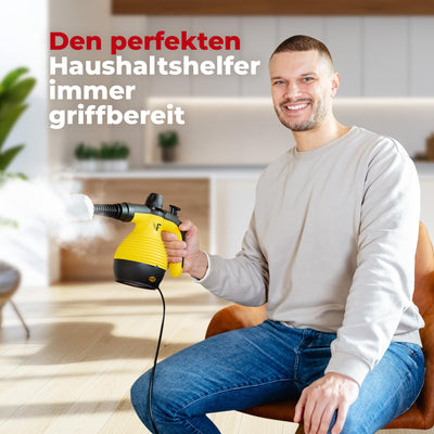 Neighbour's Friend® Dampfreiniger Handgerät mit vielen Aufsätzen 350ml Tank I Leistungsstarker Handdampfreiniger 3,5 Bar I Dampf Gerät Fenster mit Dampfregulierung