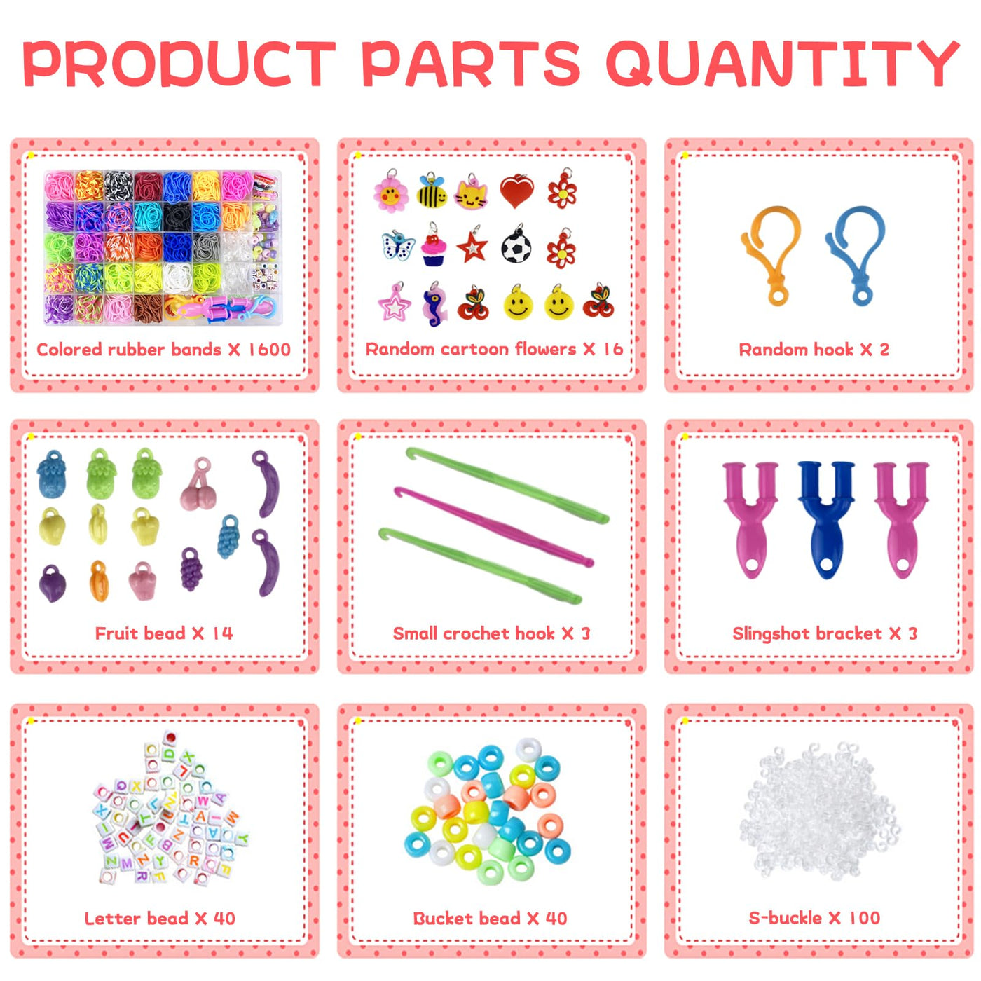 2700+ Loom Bänder Kit Jsdoin 30 Farben Loom Bands-Gummibänder mit Clips, Charms, Perlen und anderem Zubehör für DIY-Kits zur Herstellung von Freundschaftsbändern, Bastelsets, beste Halloween