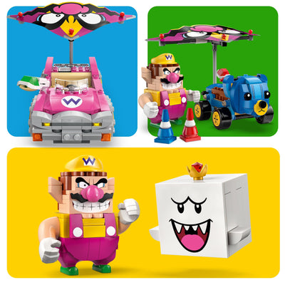 LEGO Super Mario: Mario Kart - Wario & König Buu Huu - Interaktives Spielzeug mit 2 Autos und 2 Figuren zum Spielen und Ausstellen - Gaming Geschenk für Jungen und Mädchen ab 8 Jahren - 72038