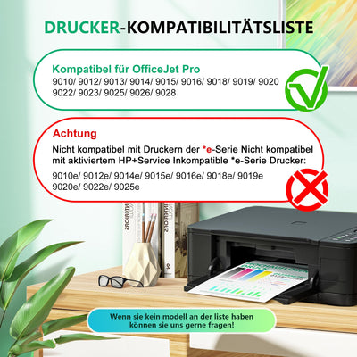 NewLift 963XL Multipack Kompatibel für HP 963 HP 963XL Druckerpatronen für HP officejet Pro 9010 patronen,9020 9012 9022 9014 9015 9016 9018 9019 (963XL Multipack,4er-Pack)