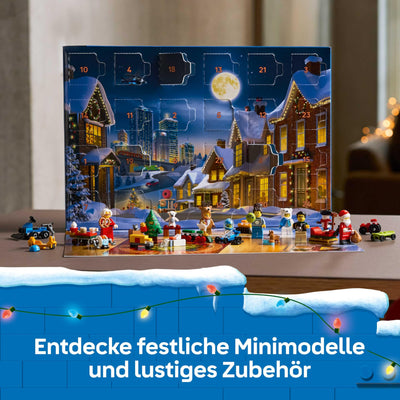 LEGO City Adventskalender 2025 - Weihnachten Spielzeug mit 24 Überraschungen - Zug, Auto & Traktor sowie 7 Minifiguren - Kalender zum Bauen - Geschenk für Jungen und Mädchen ab 5 Jahren – 60475