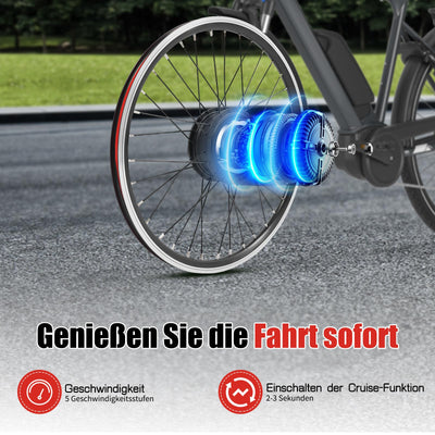 JINPRDAMZ 24 Zoll 500W 36V Ebike Umbausatz mit LCD Display, Frontmotor Fahrrad E-Bike Hub Umbausatz, E-Bike Vorderrad Umbausatz Kit Elektrofahrrad Umbausatz