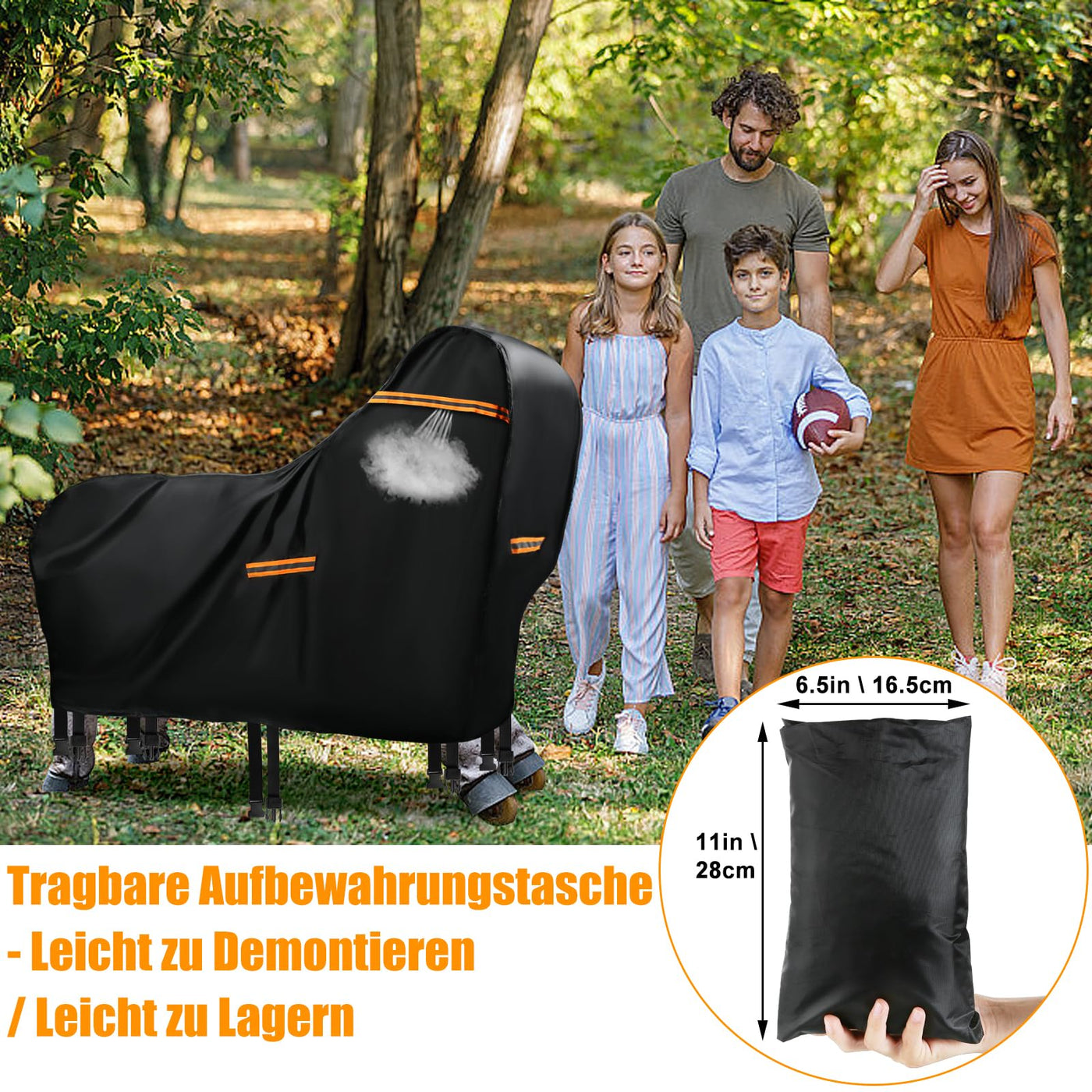 Abdeckung für Holzpferd Wasserdicht Outdoor, 420D Oxford Holzpferd für Draußen Abdeckplanen, UV-beständig Universal Garten-pferd Abdeckplane mit Wasserdichten Streifen & 5 Reflektierenden Streifen