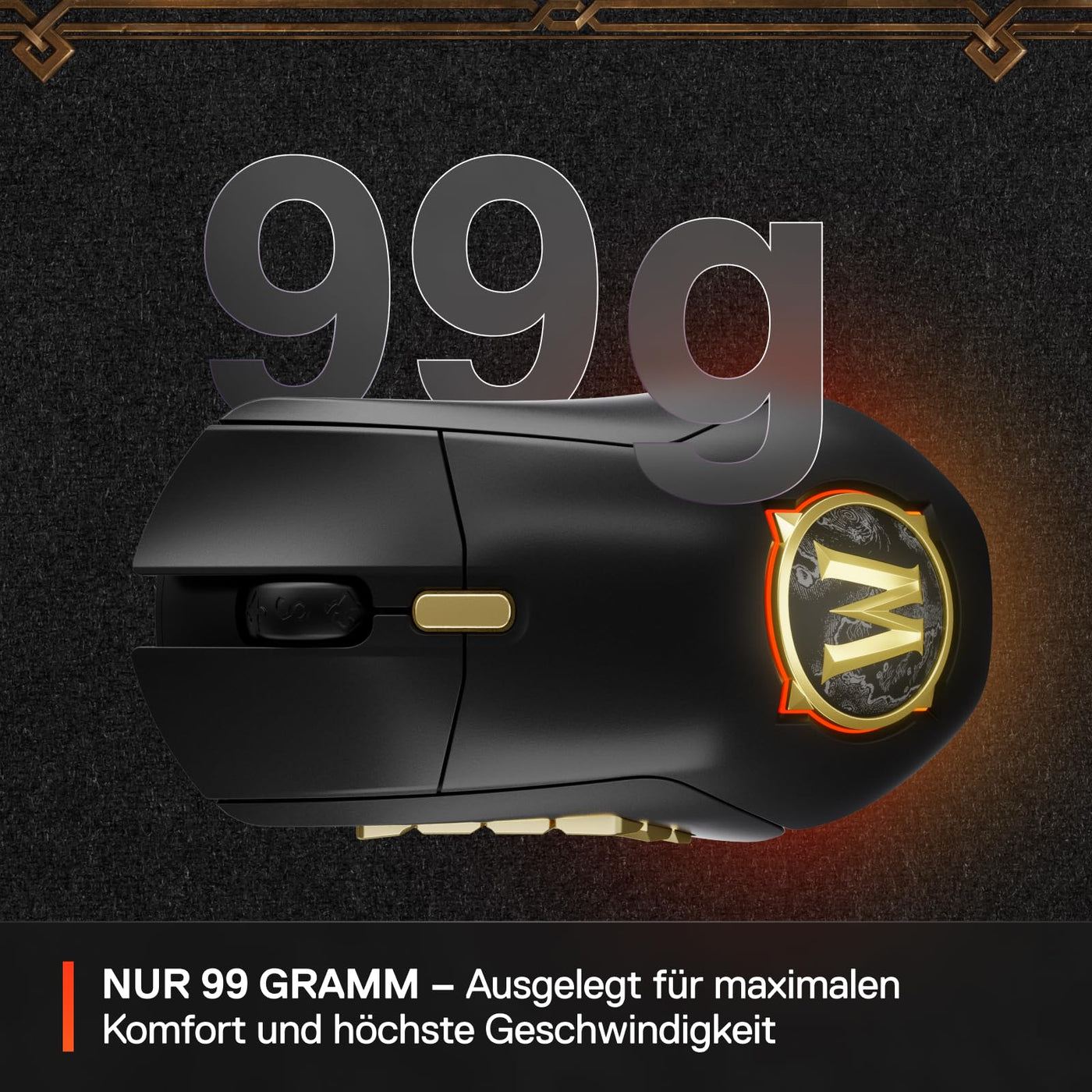SteelSeries Aerox 9 Wireless - World of Warcraft Edition - kostenloses In-Game-Item - MMO-Gaming-Maus - 18 programmierbare Tasten - leichtes Gewicht -Bluetooth/2,4 GHz -18 Tsd. DPI TrueMove Air Sensor