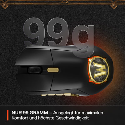 SteelSeries Aerox 9 Wireless - World of Warcraft Edition - kostenloses In-Game-Item - MMO-Gaming-Maus - 18 programmierbare Tasten - leichtes Gewicht -Bluetooth/2,4 GHz -18 Tsd. DPI TrueMove Air Sensor
