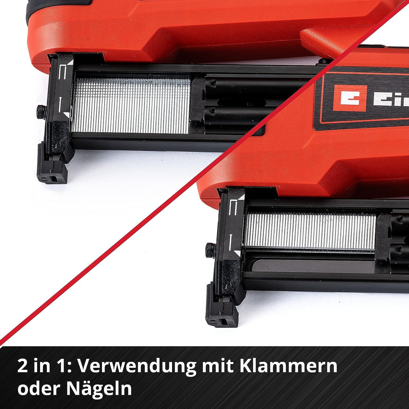 Einhell Akku-Nagler TE-CN 18 Li - Solo Power X-Change (Li-Ion, 18V, Tacker und Nagelpistole, max. 20 Schuss pro Minute, inkl. 300 Nägel, inkl. 300 Klammern, ohne Akku, ohne Ladegerät)
