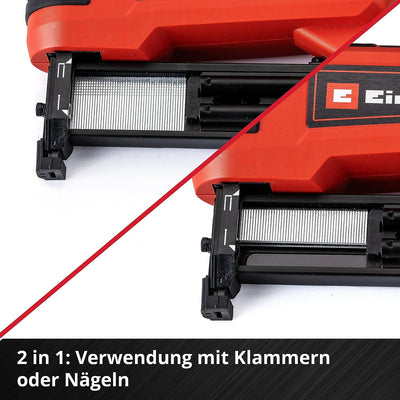 Einhell Akku-Nagler TE-CN 18 Li - Solo Power X-Change (Li-Ion, 18V, Tacker und Nagelpistole, max. 20 Schuss pro Minute, inkl. 300 Nägel, inkl. 300 Klammern, ohne Akku, ohne Ladegerät)