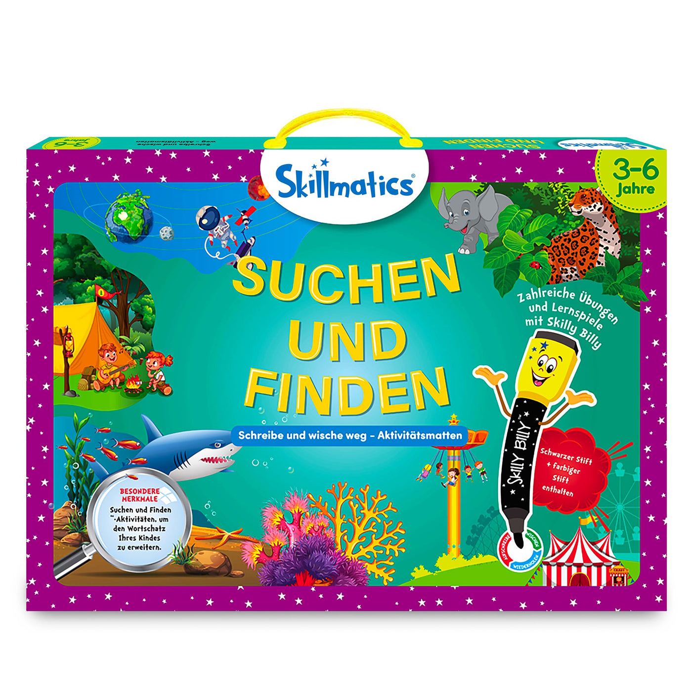 Skillmatics Lernspiel - Suchen und Finden, Geschenke und Vorschullernen für Kinder 3-6 Jahre, Wiederverwendbare Aktivitätsmatten mit 2 Stiften