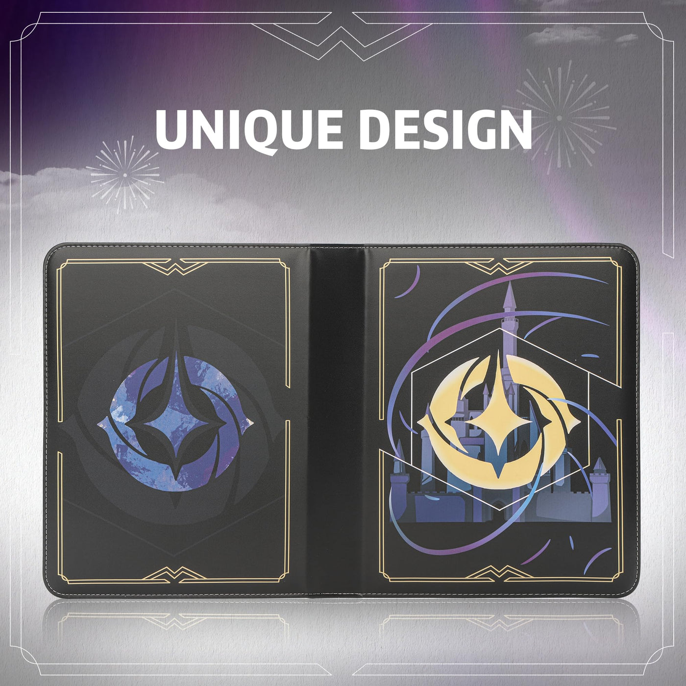 TCGUARD Sammelalbum für Lorcana-Karten, Premium Sammelkarten Album mit 900 Fächern, Kompatibel mit Lorcana Karten, Card Binder für TCG-Aufbewahrungs und Präsentationssammlung(Schwarz 9)