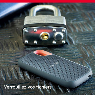 SanDisk Extreme Portable SSD 500 GB (tragbare NVMe SSD, USB-C, bis zu 1.050 MB/s Lesegeschwindigkeit und 1.000 MB/s Schreibgeschwindigkeit, wasser- und staubbeständig) Schwarz