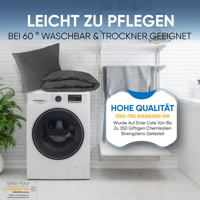 MALIKA® Bettwäsche Prägedruck 135x200 4 teilig | ÖkoTex Zertifiziert & für Allergiker geeignet |Bettwäsche Set mit je 2 Bettbezügen 135 x 200 & 2 Kissenbezügen 80x80