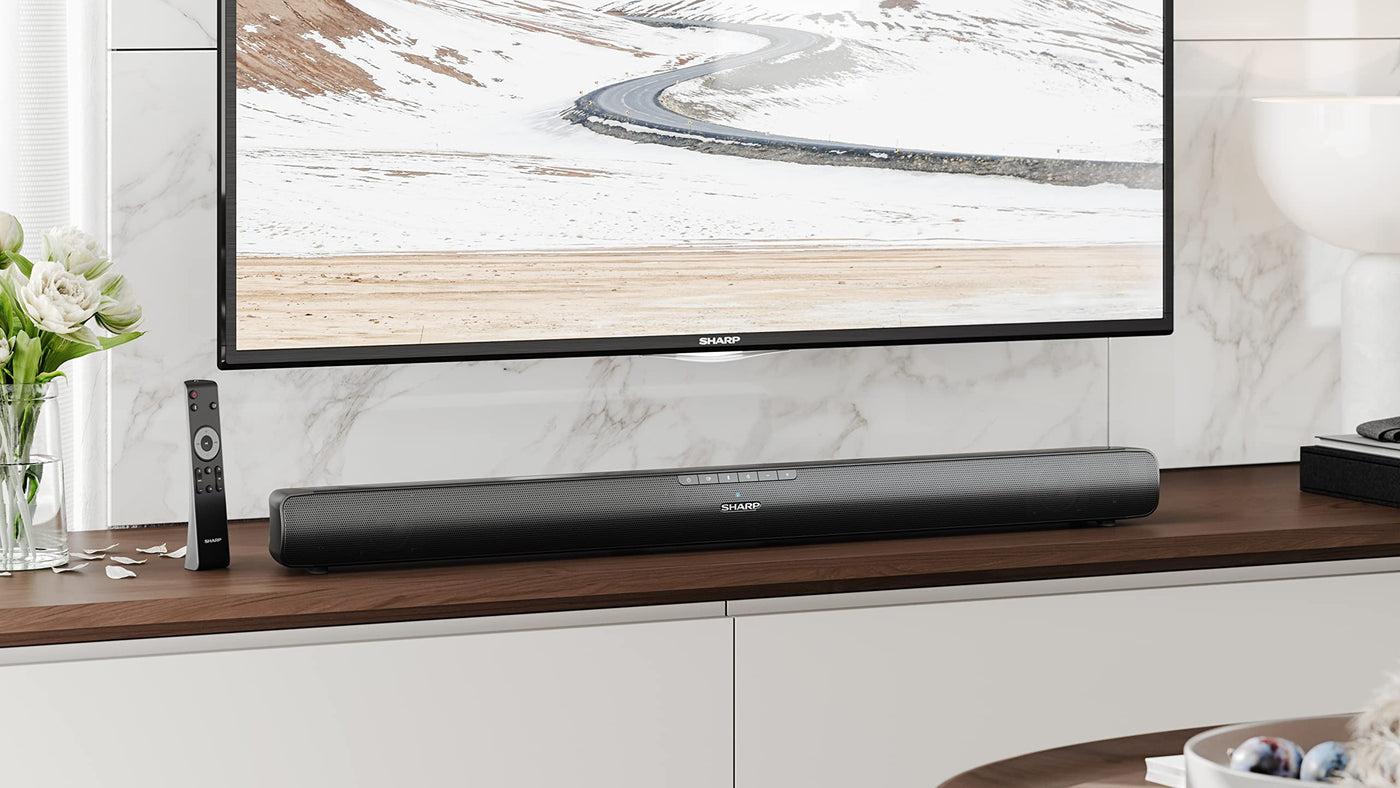 SHARP HTSB100 2.0 Soundbar 75W (USB, Bluetooth, HDMI, Optisch, AUX-In (3,5mm), Breite: 80cm), schwarz