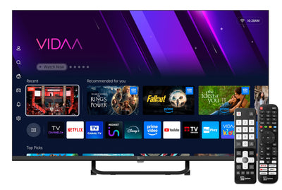 TELE System Smart TV 32 Zoll Vidaa, DVB-T2/S2 HEVC, tivùsat HD-zertifiziert, rahmenlos, HbbTV,TV Pause,2 Fernbedienungen (Easy inklusive), CAM CI+ kompatibel,Hotelmodus ideal für Hotels und Residenzen