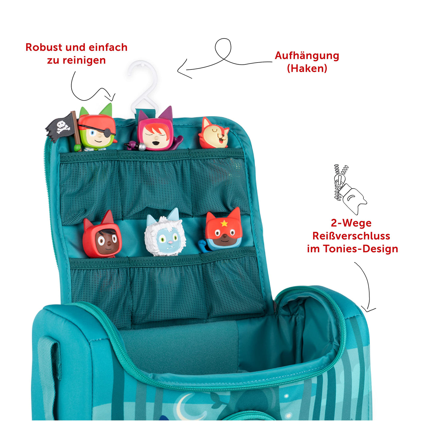 tonies HörSpiel-Transporter Unter dem Zaubermond, Transporttasche für Mind. 6 Hörfiguren und Toniebox, mit Lautsprecheröffnung, 28 x 13 x 19 cm