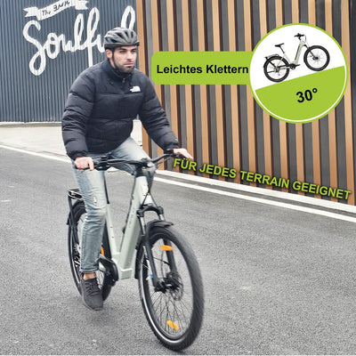 DERUIZ Quartz SUV E-Bike 27,5 Zoll E-Mountainbike mit 644Wh Akku, 250W 55Nm Motor, Hydraulische Bremsen, 8-Gang-Kettenschaltung, RH 46 cm Offroad & City Elektrofahrrad für Damen und Herren, Max 150km