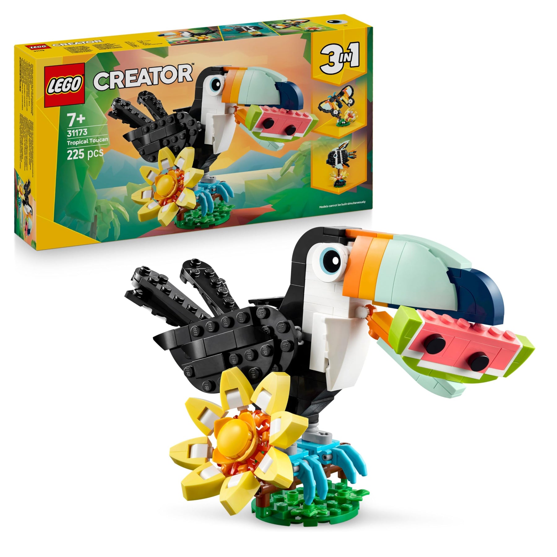 tier spielzeug LEGO Creator Wilde Tiere: Tropischer Tukan - 3-in-1-Spiel Tier verwand