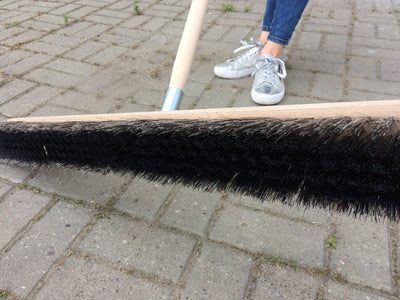 laguz Straßenbesen 100cm breit Besen Saalbesen Kehrbesen mit Buchestiel 150cm