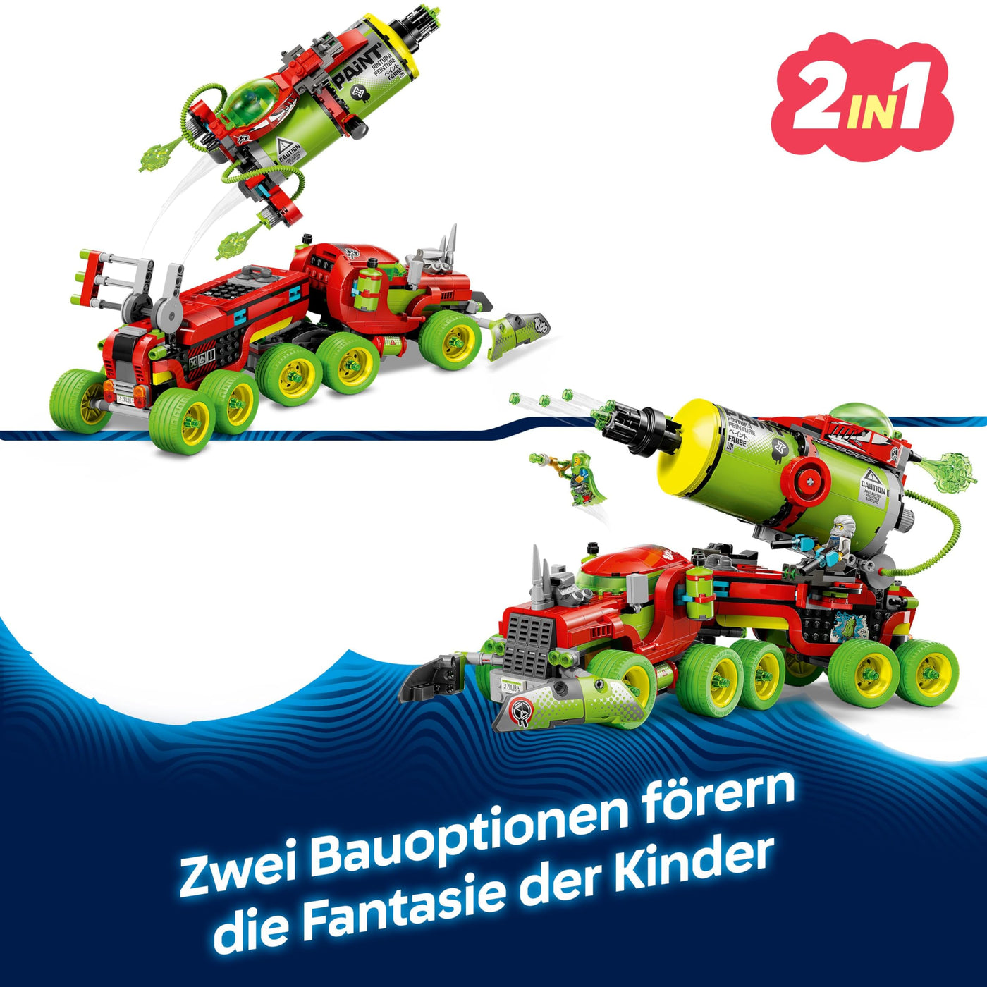 LEGO DREAMZzz 2-in-1 Mateos Sprühdosen-Truck - Spielzeug mit 2 Bauvarianten, mit 5 Minifiguren inkl. Copper und Mr. Oz - Kreatives Geschenk zum Geburtstag für Jungen & Mädchen ab 9 Jahren - 71499