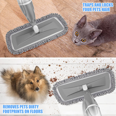 Wischmopp mit Sprühfunktion – EXEGO Bodenwischer mit Sprühmopp Spray Mop Floor Mop mit 3X Wischpads Staubwischer Nasswischer für Schnelle Reinigung Hartholz, Marmor, Holz, Laminat, Fliesen