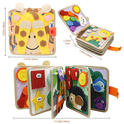 Nokwocy Busy Board ab 1 Jahr, Beschäftigungsbuch für Kleinkinder, DIY-Filz-Beschäftigungsbuch, 3D-Aktivitäten Stoff-Bilderbuch, Vorschul-Lernspielzeug, Beschäftigungsbuch mit Lebenskompetenzen(REH)