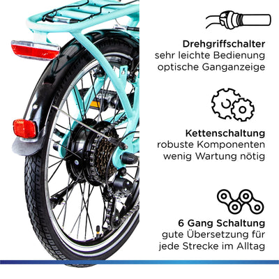 ZÜNDAPP Z101 20 Zoll E Bike Faltrad Damen Herren Elektrofahrrad klappbar Fahrrad Elektro Klapprad Ebike Pedelec E-Bike Erwachsene Klappfahrrad