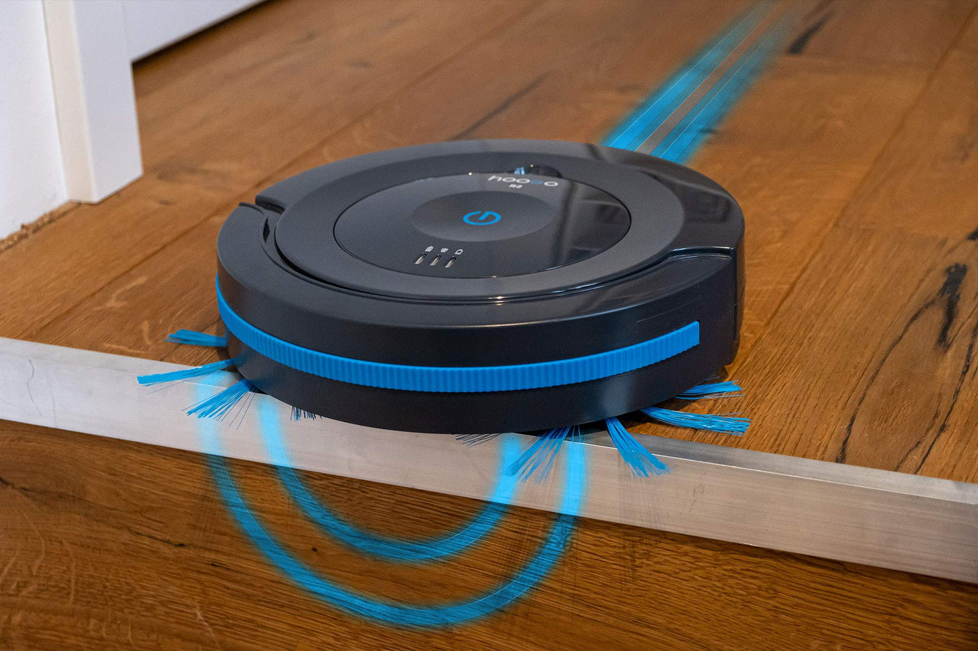 hoogo Saugroboter R2 | Staubsauger Roboter | Lange 120 min Akku-Laufzeit | 7cm flach | einfache Bedienung | für Hartböden und kurzflorige Teppiche