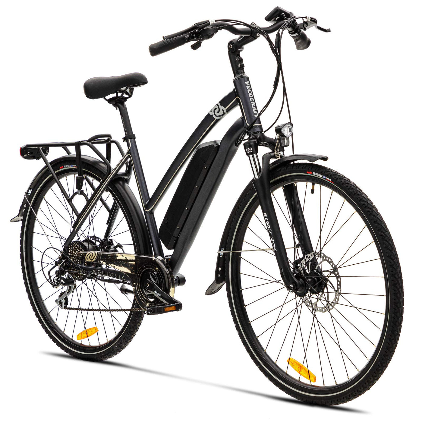 VecoCraft Elektrofahrrad E Bike Athena E-Bike Trekking Pedelec für Damen Herren, 28Zoll Urban Citybike, mit 36V 250W 13Ah Akku 25km/h 100km, Shimano 8-Gang Electric Bike