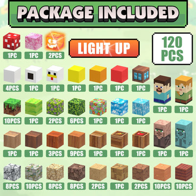 TUKIIE Magnetische Bausteine 120 Stück 1" Light Up Magnetic Building Blocks Magnetblöcke Magnetbausteine Magnetspiele Spielzeug für Kinder ab 3 Jahren Kreative Magnetspielzeug Geschenke Jungen Mädchen