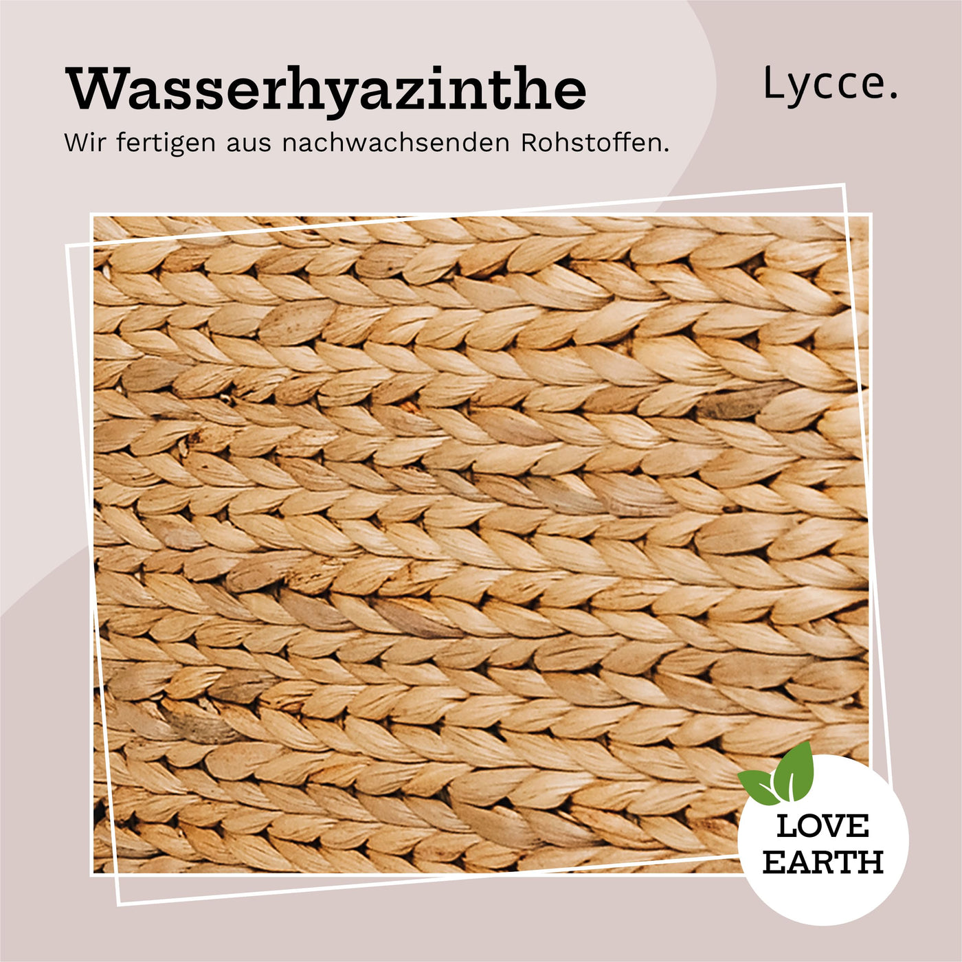 Lycce Wäschekorb mit Deckel 58 l Nischenwäschekorb Wasserhyazinthe Wäschekorb schmal für wenig Platz - großer Stauraum natur (Gr. 2)