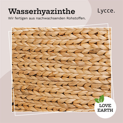 Lycce Wäschekorb mit Deckel 58 l Nischenwäschekorb Wasserhyazinthe Wäschekorb schmal für wenig Platz - großer Stauraum natur (Gr. 2)