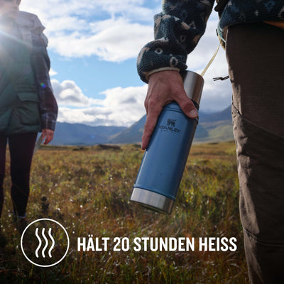 Stanley Classic Legendary Thermosflasche 750ml - Thermos Hält 20 Stunden Heiß oder Kalt - Edelstahl Thermoskanne - BPA-Frei - Spülmaschinenfest - Hammertone Lake