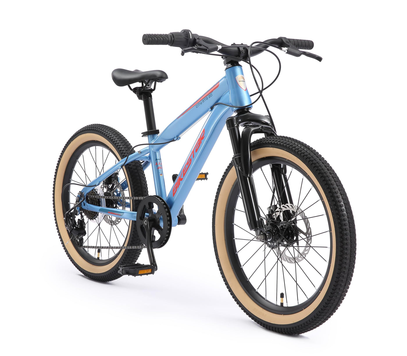 BIKESTAR Kinder Fahrrad Mountainbike 7 Gang Shimano, Scheibenbremse ab 6 Jahre | 20 Zoll Kinderrad MTB | Blau