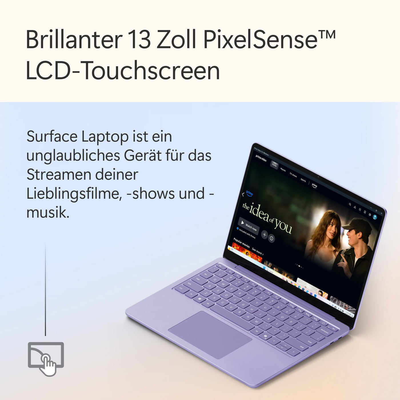 Microsoft Surface Laptop | Copilot+ PC | 13” LCD Touchscreen | Snapdragon® X Plus | 16GB RAM | 512GB Speicher | Neuestes Modell | Violett