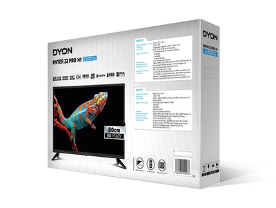 DYON Enter 32 Pro X2 80 cm (32 Zoll) Fernseher (Triple Tuner (DVB-C/-S2/-T2), Hotelmodus, USB-Media Play.) [Modelljahr 2022], Schwarz…
