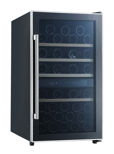Respekta Weinkühlschrank freistehend für 49 Standardflaschen / 116 L Nutzinhalt/Regelbares Thermostat 5° - 22°C/Touch Control/LED Leuchte/Wechselbarer Türanschlag/Max. 41 dB/WKS 49
