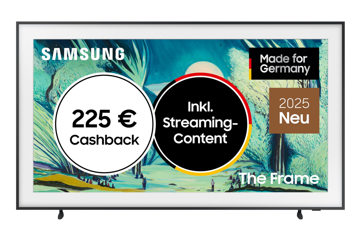 SAMSUNG The Frame LS03F 4K QLED 65 Zoll (163 cm) UHD Fernseher, Modern Frame Design, NQ4 AI Gen2 Prozessor, Art Mode, Artful Picture Quality, One Connect Kabel, Samsung Vision AI Smart TV (2025)